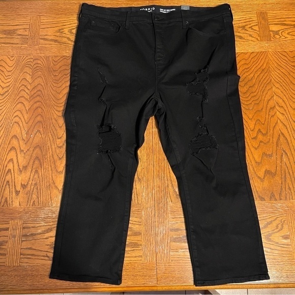 NEW Torrid Crop Sky High Skinny Premium Stretch High-Rise Jeans in Black Sz 20 - Picture 3 of 14